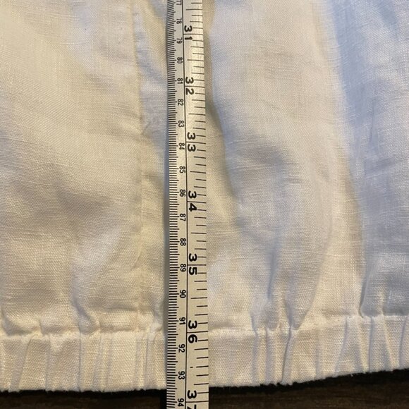 White linen and cotton dress BLU No. 9. Medium size. - Picture 13 of 14